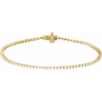 Diamond2Deal 14k Yellow Gold 1 1/2 CTW Lab-Grown Diamond Line Bracelet 7.25