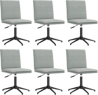 vidaXL Sillas De Comedor Giratorias 6 Uds Terciopelo Gris Claro Vidaxl