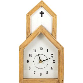 Foreside Home And Garden Church Tabletop Clock Wood MDF & Glass in Brown at Nordstrom