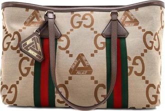 Gucci x Palace Web Shopper Jumbo GG Tri-Ferg Logo Canvas Medium tote bag - Bruin