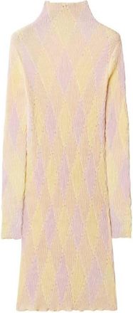 Burberry Argyle Check Pattern Ribbed-Knit Dress, Size X-Small