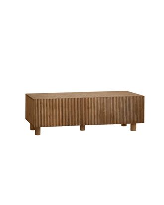 Deco Wood Mueble tv de madera de abeto y pino en tono roble oscuro 152x42cm