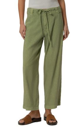Kut from the Kloth Kate Drawstring Linen Blend Crop Wide Leg Jeans in Celery at Nordstrom, Size 14