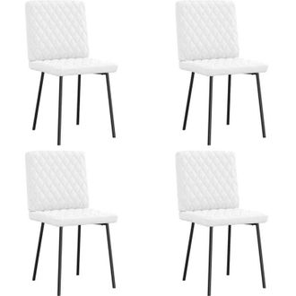 vidaXL Vidaxl - Sillas De Comedor 4 Unidades Cuero Sint&eacute;tico Blanco