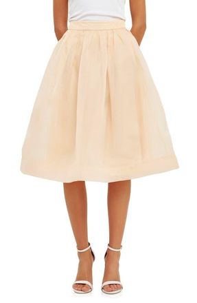 endless rose Organza Fit & Flare Midi Skirt in Cream at Nordstrom, Size Small