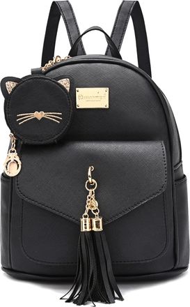 I Ihayner Girls Fashion Backpack Mini Purse Backpack for Women Small Leather Backpack Purse for Teen Girls with Coin Purse Black