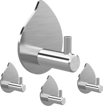 OEM Ganchos Autoadhesivos Para Toallas De Cocina, Acero Inoxidable, 4 Piezas, Ganchos Adhesivos Duraderos, Perchero De Pared, No Requiere Perforaci&oacute;n Para