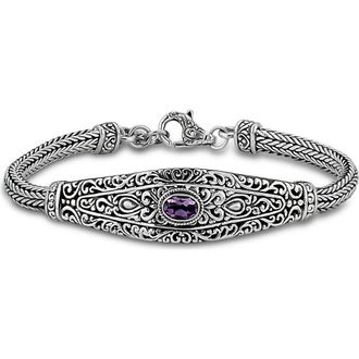 Samuel B. Sterling Silver Filigree Amethyst Bracelet in Purple at Nordstrom Rack