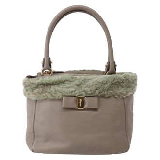 Ferragamo Vala Leather Beige Leather Bag (Pre-Owned)