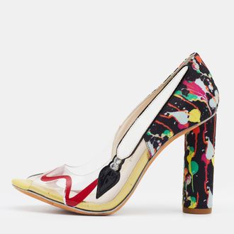 Sophia Webster Multicolor Pvc And Fabric Party Like Pollock Peep Toe Pumps