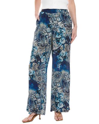 Johnny Was Smocked Waist Silk Pant