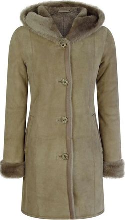 TruClothing Long Hooded Merino Sheepskin Jacket