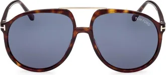 Tom Ford FT107952V Aviator Full Rim Sunglasses - Brown