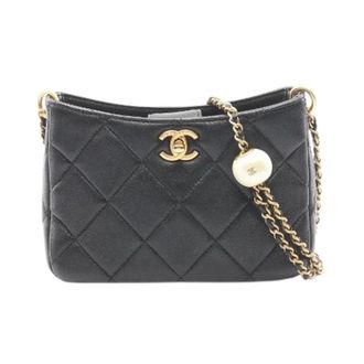 Chanel Pre-owned Matelasse Lamslederen Schoudertas - Dames - Pre-owned - Zwart - Maat: ONE Size Leer