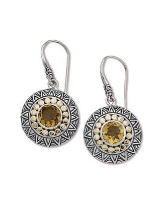 Samuel B. Silver & 18K 3.70 Ct. Tw. Citrine Earrings