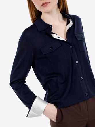 Semicouture Cardigan Neta in lana blu