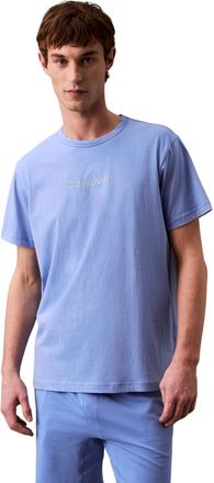 Calvin Klein Mens Short Sleeve Crew Neck T-Shirt, Blue (Glacier), L