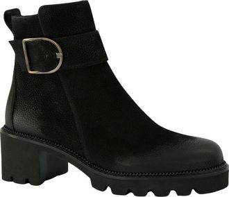 Paul Green Elissa Combat Boot in Black Grained Nubuk at Nordstrom, Size 8