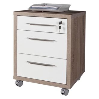 Composad Composad - C&oacute;moda Oficina 3 Cajones L&iacute;nea chania Cm. 49 X 45 X H.63 - Roble/blanco