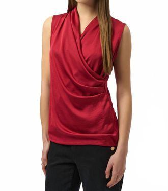 Joseph Ribkoff Chic Sleeveless Top In Deep Cherry