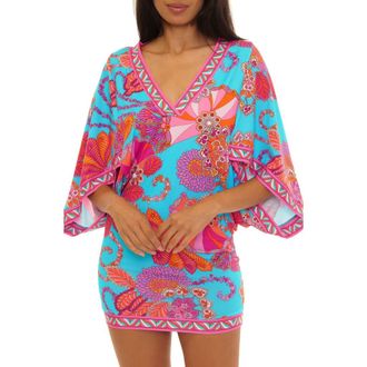 Trina Turk V-Neck Cover-Up Tunic in Meilani at Nordstrom, Size X-Large
