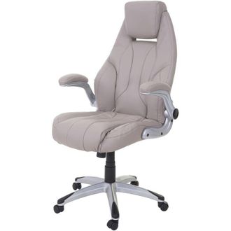 Hhg Hhg - Silla De Oficina 705, Silla De Escritorio Silla Giratoria Ejecutiva, Imitaci&oacute;n De Cuero Certificado Mvg, Gris Topo