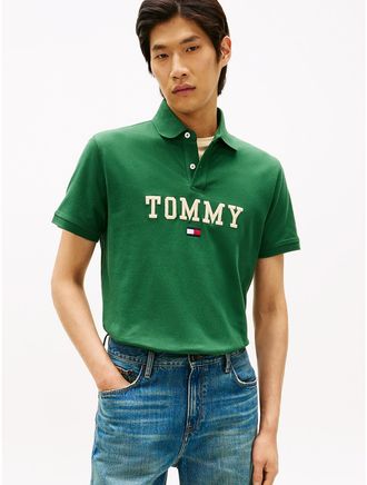 Tommy Hilfiger Mens Regular Fit Monotype Tommy Logo Polo - Green - XXXL