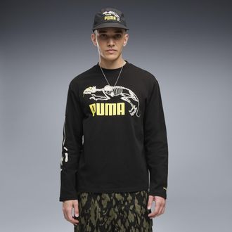 Puma T-shirt a maniche lunghe Graphic Skeleton da uomo, Abbigliamento, Nero, XXL