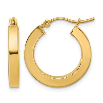 Diamond2Deal 10k Gold 3mm Polished Square Shape Hoop Earrings