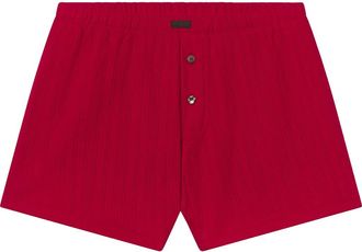 Lunya Pointelle High Waist Pajama Shorts in Camellia Red at Nordstrom, Size X-Large