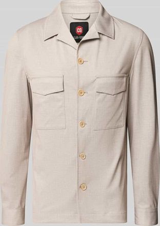 CG - Club of Gents Slim Fit Hemdjacke mit Brusttaschen Modell Constantin in Beige Melange, Gr&ouml;&szlig;e 46