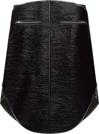 Courrèges High-Waisted Black Midi Skirt With Curved Hemline