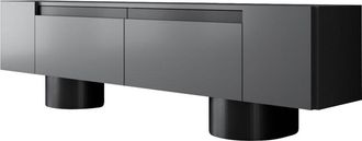 Asir Group LLC Mobili TV, tavolo TV, credenza bassa Stand Antracite Nero