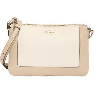 Kate Spade New York lena colorblock leather crossbody bag in Light Sand Multi at Nordstrom Rack