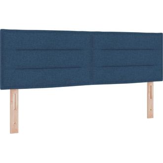 vidaXL Box Spring Bed with Mattress Blue 140 x 200 cm Fabric vidaXL
