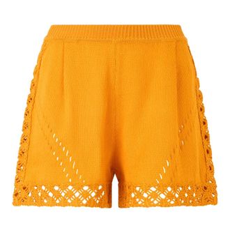 Alberta Ferretti Perforated Shorts - female - Alberta Ferretti - Short Shorts - Orange - S - Shorts