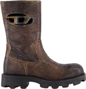 Diesel Bruine Bikerlaarzen voor dames - Dames - Enkellaarsjes - Bruin - 38 EU - Schoenen