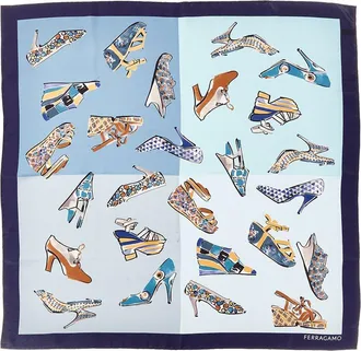 Ferragamo Genio Print Silk Scarf