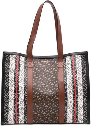 Burberry Pre-owned Burberry TB Monogram E Canvas Stripe Book Tote Ladies 40Z5XGNOU4SRWCVJ