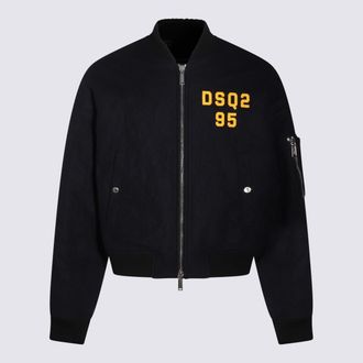 Dsquared2 Navy Blue Wool Casual Jacket