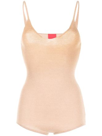 Cashmere in Love Joni fine-knit cashmere bodysuit - Brown