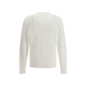 Brunello Cucinelli Mens White Cotton Cardigan Clothing