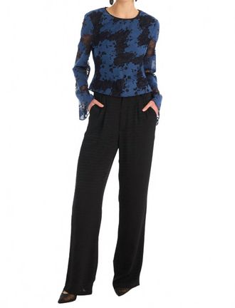 Allison New York Veronica Long Sleeve Top In Blue/black