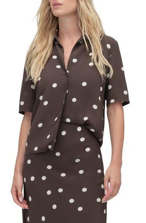 Favorite Daughter Sunny Polka Dot Button-Up Shirt in Espresso Polka Dot at Nordstrom, Size X-Small