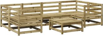 vidaXL Juego De Sof&aacute;s De Jard&iacute;n 7 Pzas Madera De Pino Impregnada Vidaxl