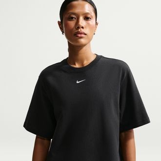 Nike Womens Nike Sportswear Essential Boxy T-Shirt in Black | DD1237-010