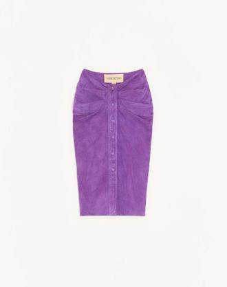 Valentino Suede Skirt Wo