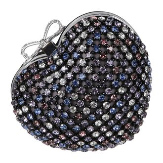 Self Portrait Crystal Heart Clutch Bag - Dames - Clutches - Veelkleurig - ONE Size - Polyester - Tassen