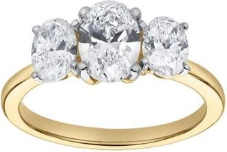 LuvMyJewelry Delila 14K Gold Oval Cut Lab Grown Diamond Trinity Ring - 2 ct in 14K Yellow Gold at Nordstrom, Size 6.5