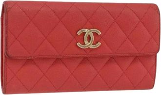 Chanel Pre-owned Wallets, female, Pink, Size: ONE SIZE Pre-owned Long Wallet